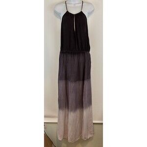 Earthbound Trading Company Purple Ombre Maxi Dress Womens Size S Sleeveless Tie